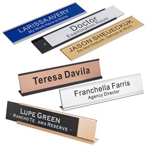 Personalized Office Engraved Name Plate with Wall or Desk Holder 2"x10"