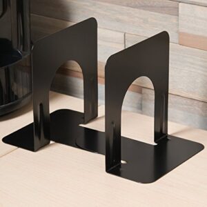 Universal Economy Bookends, Standard, 4 3/4 x 5 1/4 x 5, Heavy Gauge Steel, Black, 5 Pair