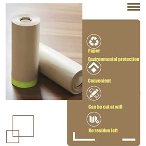 xianshengle Tape and Drape, Masking Paper, Auto Body Masking Paper, Masking Paper for Painting, for Painting, Auto Body Masking, Floor Protection, Wall Covering（Unfold 20 inches Wide X 50 feet Long）