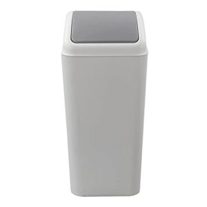 kekow 4.5 gallon small plastic trash can, swing lid waste can, gray