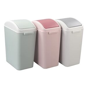 Kekow 4.5 Gallon Small Plastic Trash Can, Swing Lid Waste Can, Gray