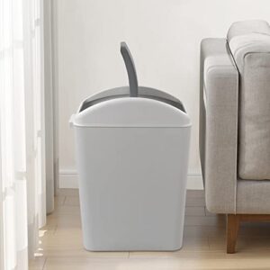 Kekow 4.5 Gallon Small Plastic Trash Can, Swing Lid Waste Can, Gray