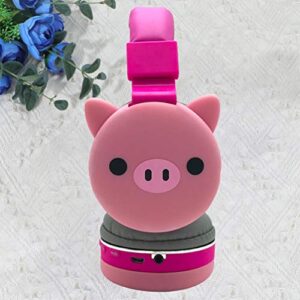 EXCEART Wireless Headset Cat Audio Headphones Panda Pig Unicorn On-Ear Headphones Aniamal Telephone Headsets Earbuds Earphones for Girl