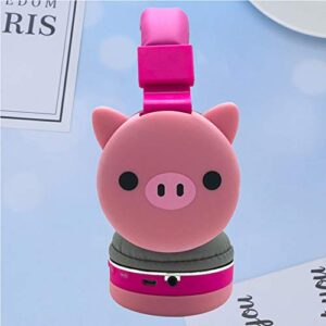 EXCEART Wireless Headset Cat Audio Headphones Panda Pig Unicorn On-Ear Headphones Aniamal Telephone Headsets Earbuds Earphones for Girl