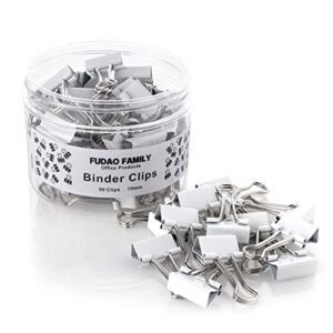 small binder clips, 3/4 inch ( 19mm ) binder clips, 50 pack mini binder clips (white)