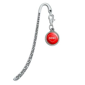 metal bookmark page marker with charm i love heart names female g geor – gigi
