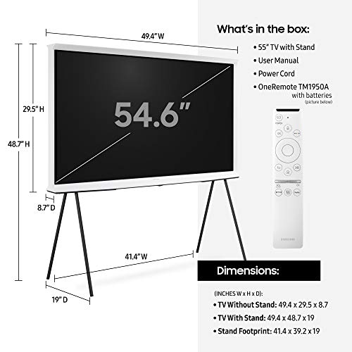 SAMSUNG QN55LS01RAFXZA Serif 55-Inch QLED 4K LS01 Series Ultra HD Smart TV with HDR and Alexa Compatibility (2019 Model)