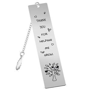 metal bookmark with chain penta angel thank you teacher appreciation gift book page marker for women men instructors birthday christmas valentines thanksgiving graduation presents (silver)
