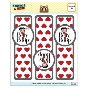 betty boop heart logo set of 3 glossy laminated bookmarks