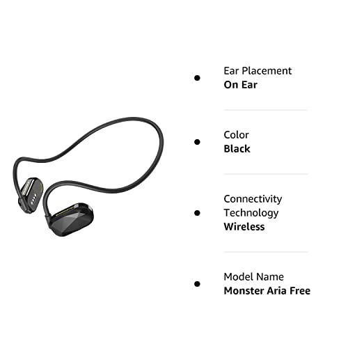 Monster Aria Free Open Ear Headphones, Air Conduction Headphone Wireless Bluetooth, Lightweight Earphones with ENC Clear Talk, 8H Playtime, Sport Earphone for Running, Cycling, Driving, Hiking