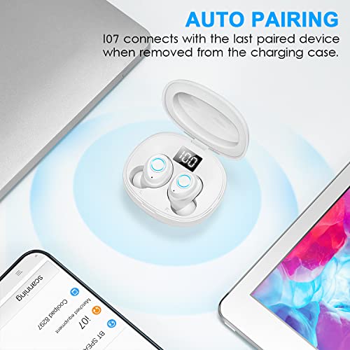 Motast Wireless Earbuds, Bluetooth 5.1 Headphones Mini Bluetooth Earbuds with HD Mic, Wireless Earphones in Ear with USB C Charging Case, IP7 Waterproof, Deep Bass, 30H Playtime Headset for Sports