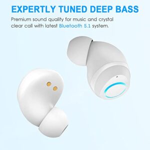 Motast Wireless Earbuds, Bluetooth 5.1 Headphones Mini Bluetooth Earbuds with HD Mic, Wireless Earphones in Ear with USB C Charging Case, IP7 Waterproof, Deep Bass, 30H Playtime Headset for Sports