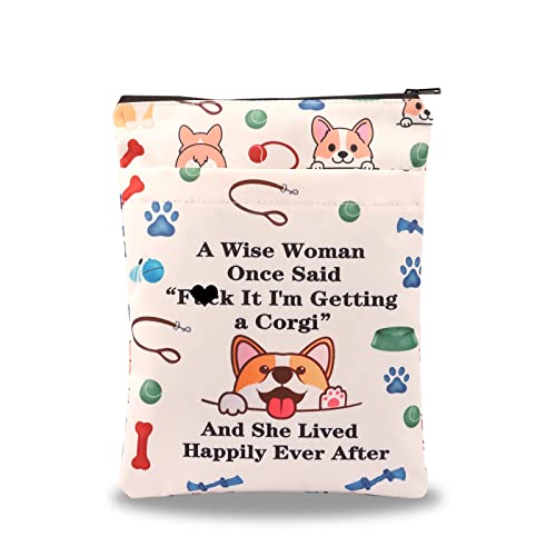 Funny Corgi Book Sleeve Corgi Lovers Book Cover Corgi Mom Gift Retirement Book Pouch Corgi Inspiration Book Sack for Women (CorgiBB)