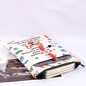 Funny Corgi Book Sleeve Corgi Lovers Book Cover Corgi Mom Gift Retirement Book Pouch Corgi Inspiration Book Sack for Women (CorgiBB)