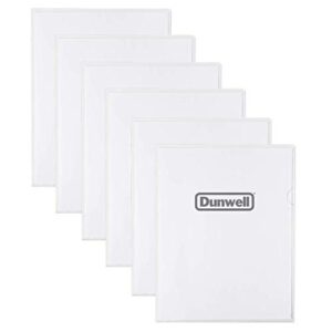 Dunwell Clear Plastic Project Sleeves (6 Pack), 8.5x11" Letter Size, Clear File Folders, L-Type Clear Document Folder, Transparent Folder, See Through Project Sleeves, Acid-Free Poly, Archival Quality