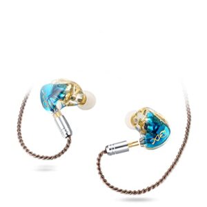 qzx a2 in ear headphones no microphone hifi fans, iem earbuds earphones for sports, stereo lossless sound cancelling dynamic drivers ear buds for games. 0.75/0.78mm pins gold plated connection blue