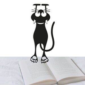 curious cat bookmark for cat lovers,locate reading progress with cute cat paws bookmarks,3d pvc reusable creative cutout black cat markers hanging kawaii bookmark kids students reader teachers gift