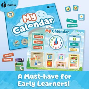 Magnetic Kids Calendar for Learning - Classroom Calendar, Preschool Calendar for Kids - Toddler Calendar, Magnet Calendar for Kids - Days of the Week Chart for Toddlers - Today, Monthly and Weather