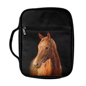 poetesant horse bible case for adult horses book carrying cover with handle 3d print bible protective bags for your prayer and study items notebooks pens phones church