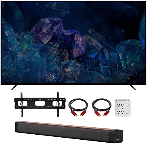 Sony XR77A80K Bravia XR A80K 77 inch 4K HDR OLED Smart TV 2022 Model Bundle with Deco Gear 60W 2.0 Channel Soundbar, 37"-100" TV Wall Mount Bracket Bundle and 6-Outlet Surge Adapter