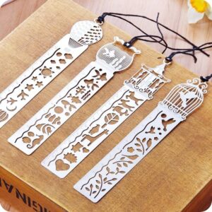 Metal Bookmarks Ruler 4pcs Multifunctional Metal Bookmark Ruler Style Metal Bookmarks for Writers Teachers Friends Mothers Children