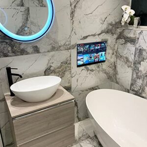Soulaca 22 inches webOS Bathroom Smart Mirror TV Shower Waterproof IP65 Full HD HDTV(ATSC) Tuner Wi-Fi & Bluetooth with Alexa Built-in 2023