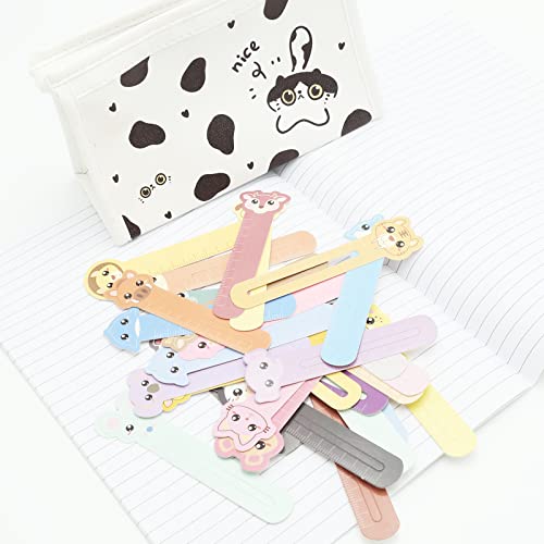 Aufruh 30Pieces Cute Animals Bookmarks Funny Cartoon Page Markers for Students Readers Bear Lion Tiger Cat Monkey Elephant Rabbit Giraffe