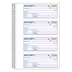 adams sc1182 money receipt book spiral 2-part 7-5/8-inch x11-inch 200/bk we/ca