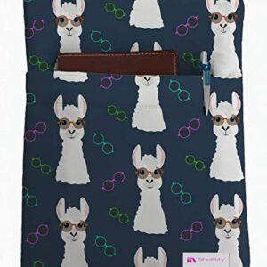 Nerdy Llama Book Sleeve - Book Cover for Hardcover and Paperback - Book Lover Gift - Notebooks and Pens Not Included