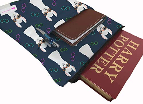 Nerdy Llama Book Sleeve - Book Cover for Hardcover and Paperback - Book Lover Gift - Notebooks and Pens Not Included