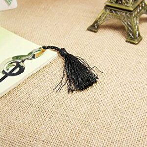 m·kvfa Romantic Music Note Alloy Bookmark Novelty Ducument Book Marker Label Stationery Lovely Music Note Page Markers Metal with Tassels Pendant Gifts Perfect for Gifts