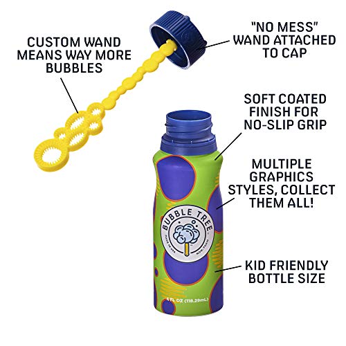 Sustainable Bubble Tree Original Refillable Bubble System Aluminum Bottles (2 Pack of Bubble Solution Made in The USA)