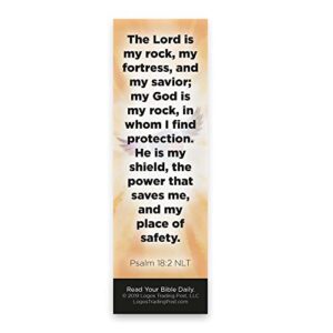 Jesus is My Protector, Psalm 18:2, Bulk Pack of 25 Christian Bookmarks for Kids, Childrens Bible Verse Book Markers, Sunday School Prizes with Memory Verses, Scripture Gifts for Kids & Youth