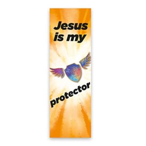 Jesus is My Protector, Psalm 18:2, Bulk Pack of 25 Christian Bookmarks for Kids, Childrens Bible Verse Book Markers, Sunday School Prizes with Memory Verses, Scripture Gifts for Kids & Youth