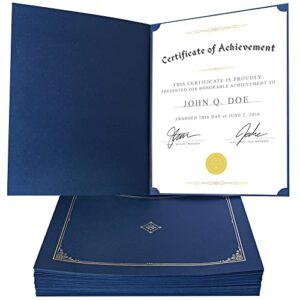 navy blue certificate holders 8.5 x 11 multi pack (30 count) – diploma cover – birth certificate holder for travel – certificate paper 8.5 x 11 – diploma holder – baby dedication certificates