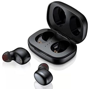 cearance sale wireless earbuds bluetooth headset invisible waterproof earphones 16 hour playtime with charging case headphones built-in mic suitable for iphone and android black earpiece