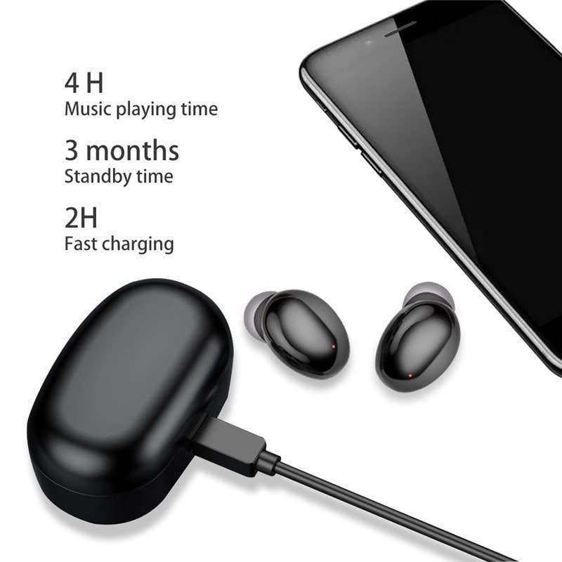 Cearance Sale Wireless Earbuds Bluetooth Headset Invisible Waterproof Earphones 16 Hour Playtime with Charging Case Headphones Built-in Mic Suitable for iPhone and Android Black earpiece