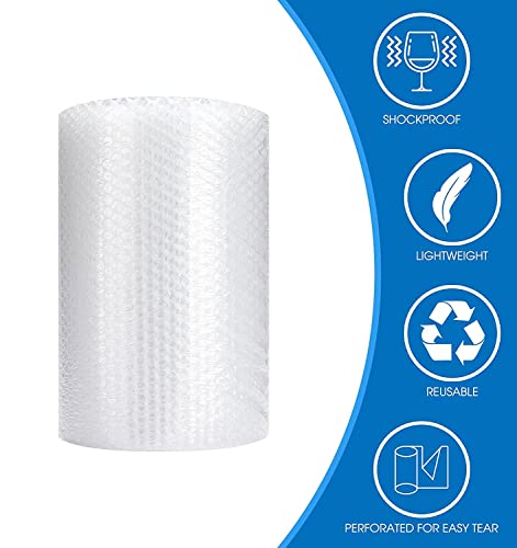 Bubble Cushioning Wrap Roll, Sumono 12 Inch x 36 Feet Total Bubble Roll Perforated 12 Inch Included 10 Fragile Sticker Label