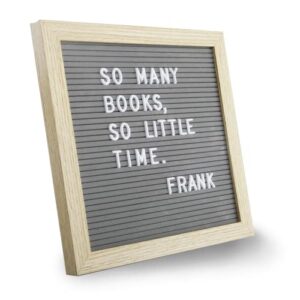 letter board by crystal lemon, felt letter board, 10×10 inches, changeable wooden message board sign, wood frame, wall mount, free standing(gray)