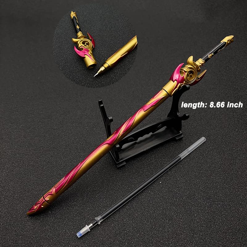 HUNGAHAAPAI Genshin Impact Pencil Case With Metal Brass Bookmark And Weapon-pen For School Students Total 8 Genshin Impact Merch Ayaka