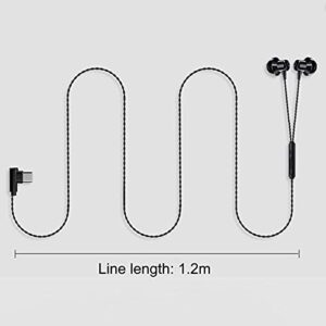 Opla3ofx Type-C Wired Earbuds in Ear Headphones with Built-in Mic & Volume Control, Earbuds Wired Stereo Universal Earphones in-Ear Headphones Bass Earbuds Grey