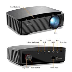 CXDTBH Full 4K 1920x1080P LCD 9.0 LED Home Theater Video Projector Beamer for Smartphone Tablet