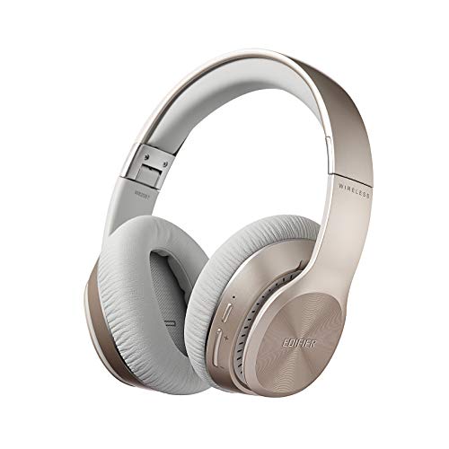 Edifier W820BT Bluetooth Headphones - Foldable Wireless Headphone with 80-Hour Long Battery Life - Gold (Renewed)