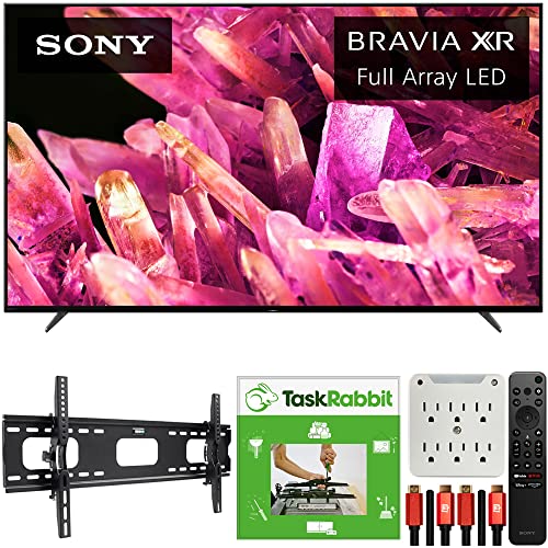 Sony XR75X90K Bravia XR 75 inch X90K 4K HDR Full Array LED Smart TV 2022 Model Bundle with TaskRabbit Installation Services + Deco Wall Mount + HDMI Cables + Surge Adapter