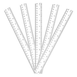5 pack clear rulers,plastic ruler 12 inch straight ruler with centimeters and inches, kids rulers bulk for student classroom school office