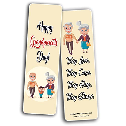 Creanoso Grandparents Day Bookmarks (10-Sets X 6 Cards) – Daily Inspirational Card Set – Interesting Book Page Clippers – Great Gifts for Adults and Professionals