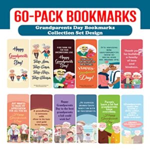 Creanoso Grandparents Day Bookmarks (10-Sets X 6 Cards) – Daily Inspirational Card Set – Interesting Book Page Clippers – Great Gifts for Adults and Professionals