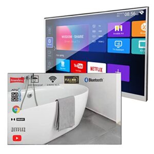 soulaca 22 inches smart mirror tv screen waterproof bathroom shower television integrated wifi bluetooth 1080p atsc tuner 2023 new model