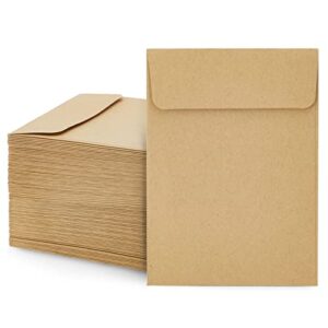 100 pack small seed saving envelopes, bulk 3×4 empty paper packets with adhesive for coins, stamps (brown)