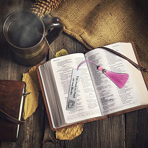 YUWANTR Yes I Really Do Need All These Books Metal Bookmark Book Lover Gifts for Woman Man Teens Students Friends Bookworm Readers Teacher's Inspirational Graduation Gifts